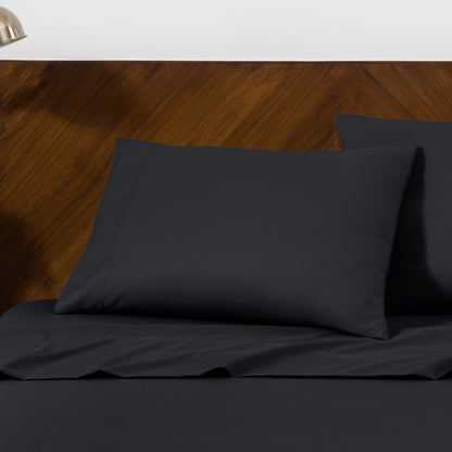 Close up of pillowcases on a bed