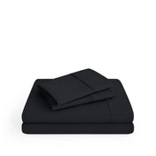 Microfiber sheet set folded and stacked