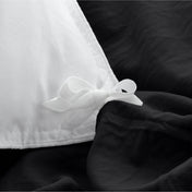 Close up of the duvet cover ties