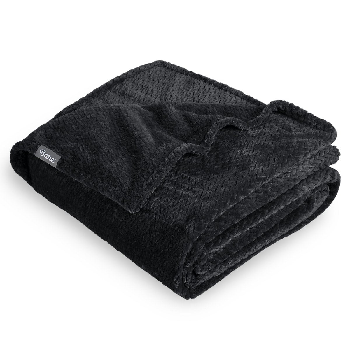 Textured blanket with a Bare Home label on a white background
