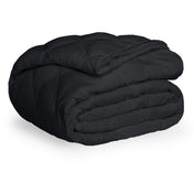 A black quilted mattress pad