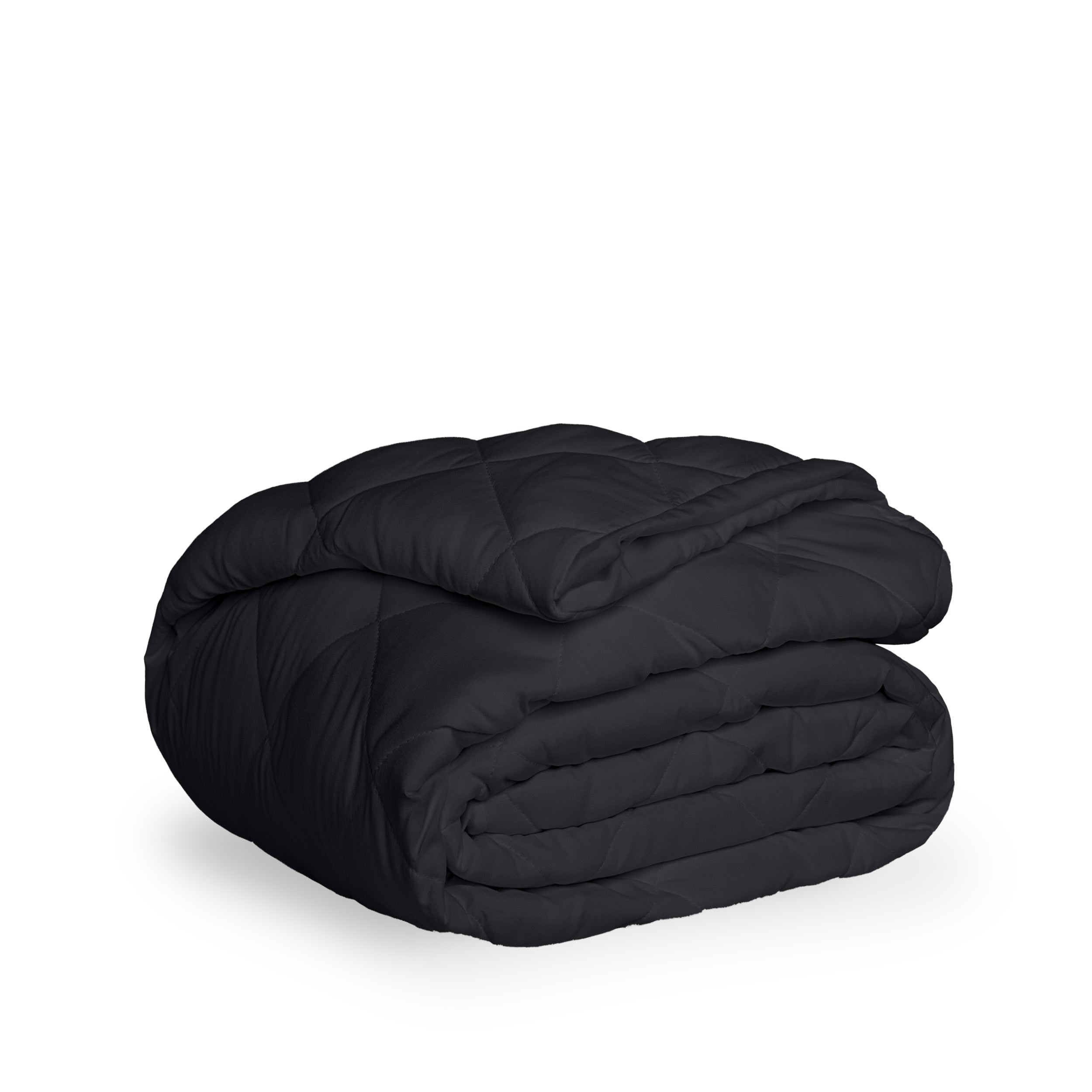 A black quilted mattress pad