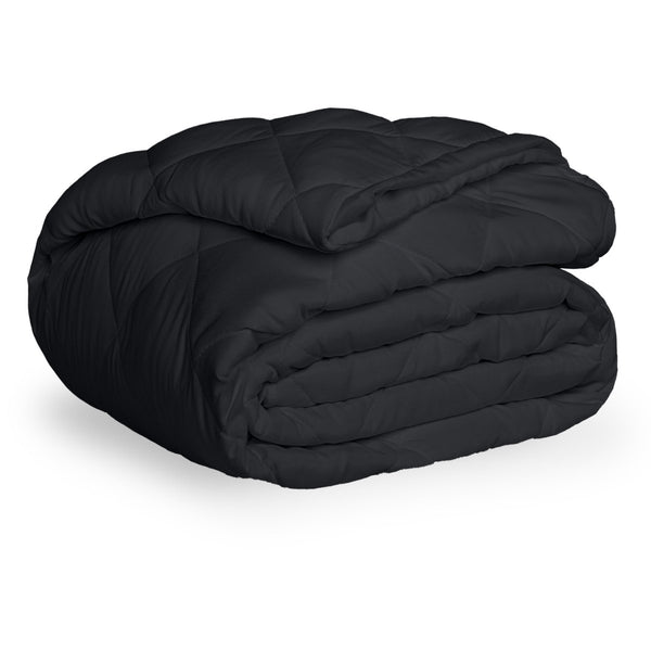 A black quilted mattress pad