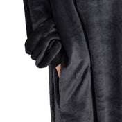 Close up of a side pocket on a microplush wearable blanket