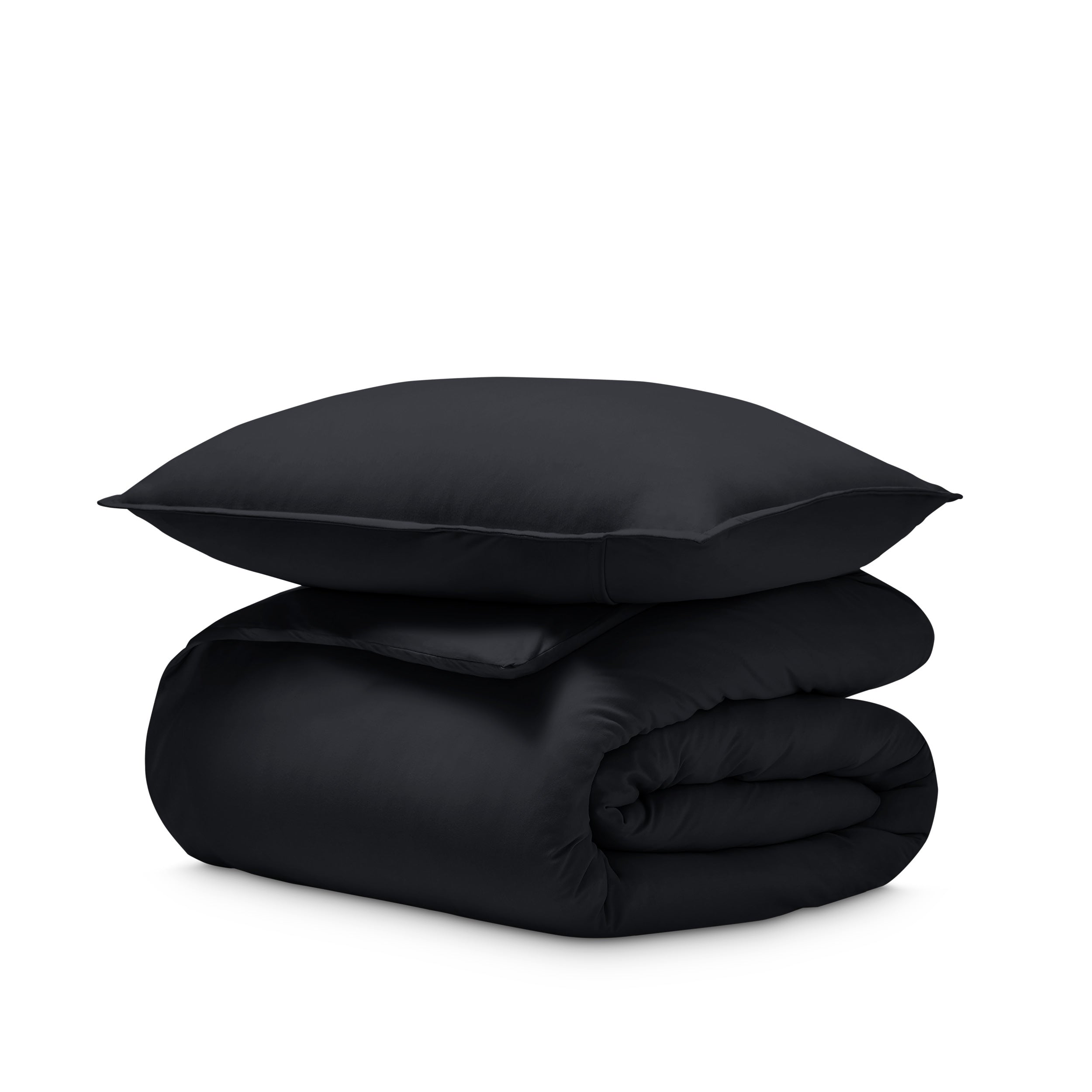 Jersey duvet and pillow sham on a white background