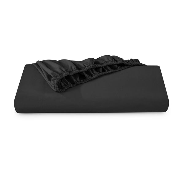 Organic percale fitted sheet folded