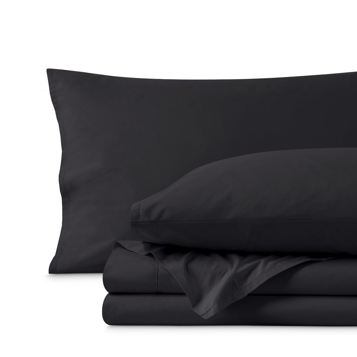 Percale sheet set folded neatly