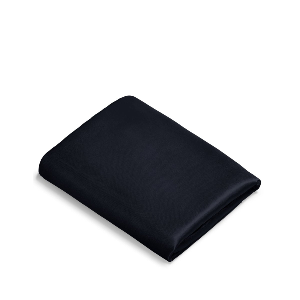 Folded satin pillowcase on a white background