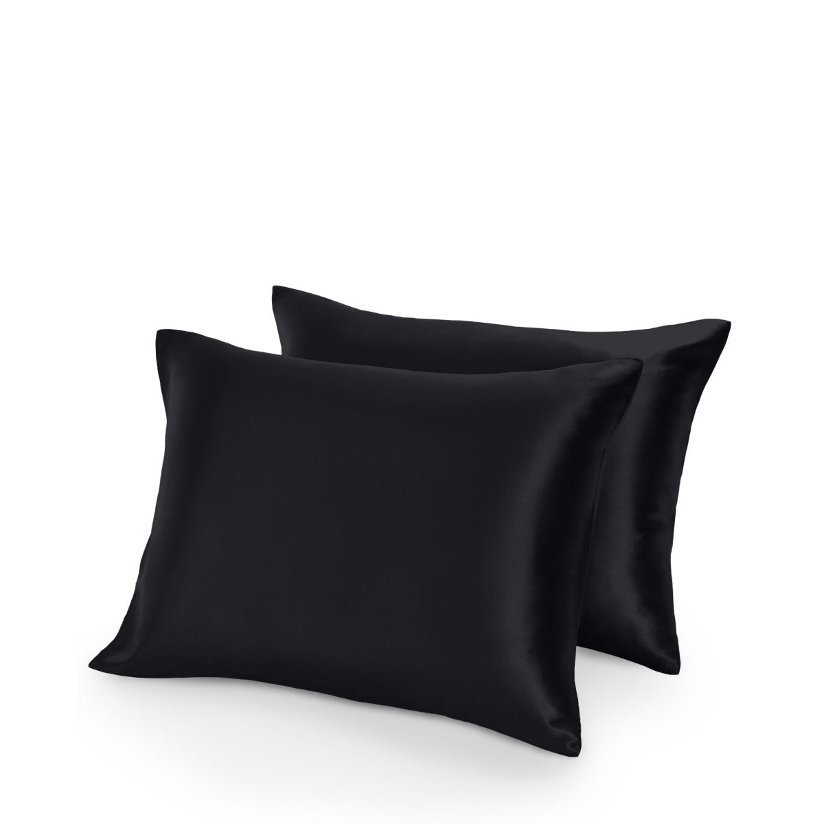 Two satin pillowcases on a white background