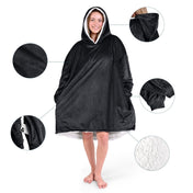 Close up of the features on a wearable blanket