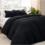 Washed duvet cover set on a bed