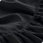 Close-up of fitted sheet with elastic edge