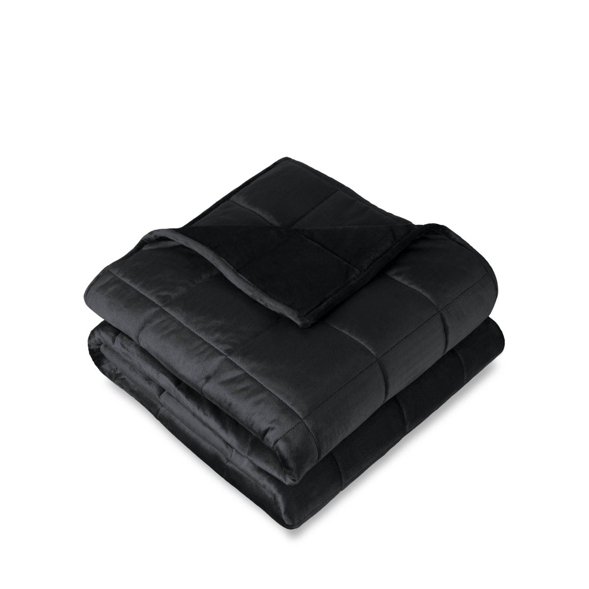 Weighted blanket folded on a white background