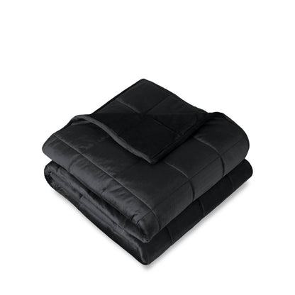 Weighted blanket folded on a white background