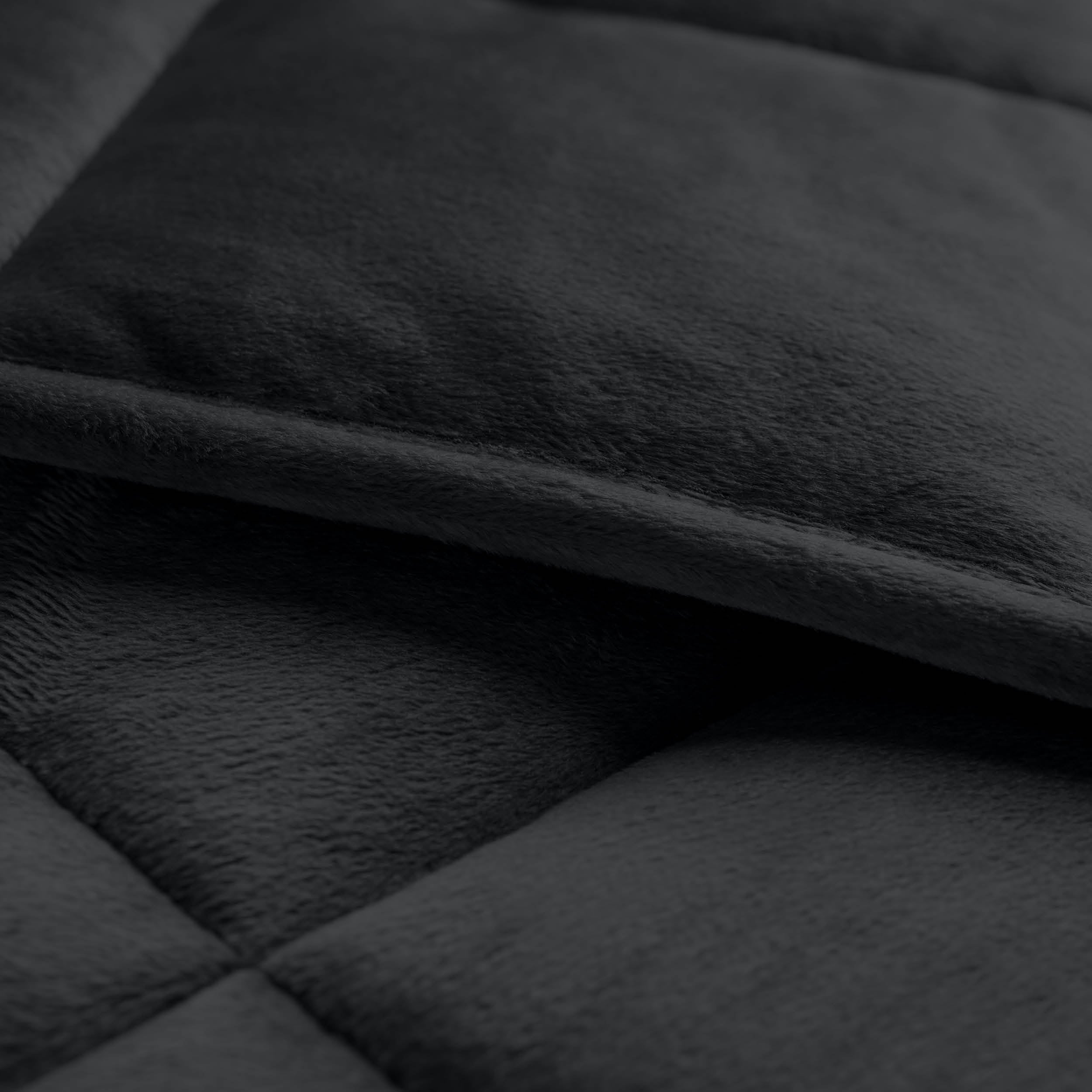 Close-up of a weighted blanket showing the stitching and texture