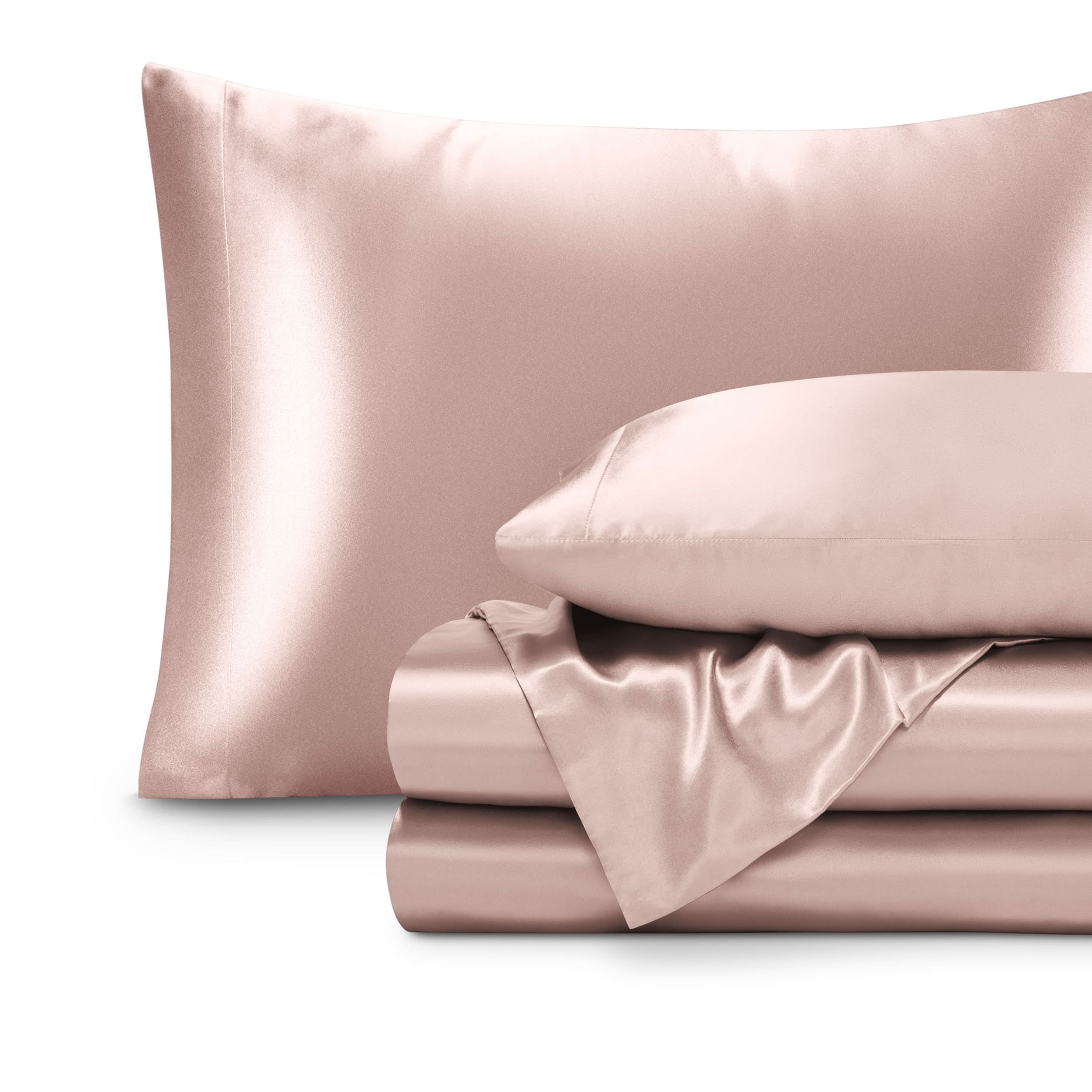 Satin sheet set folded neatly