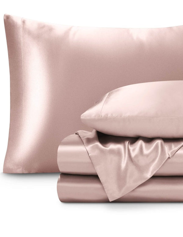 Satin sheet set folded neatly