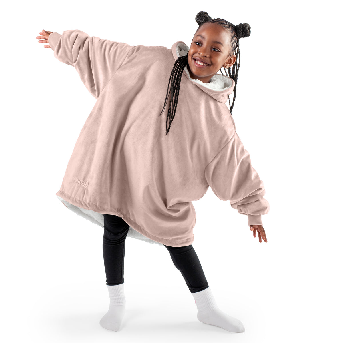 A youth wearable blanket on a child