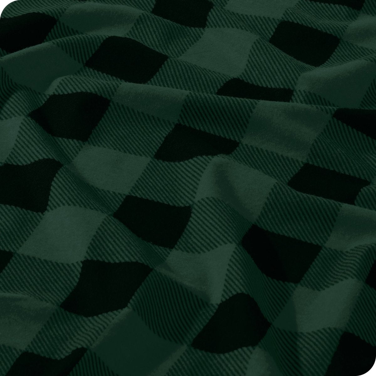 Close up view of a flannel sheet