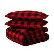 Flannel duvet set folded and stacked