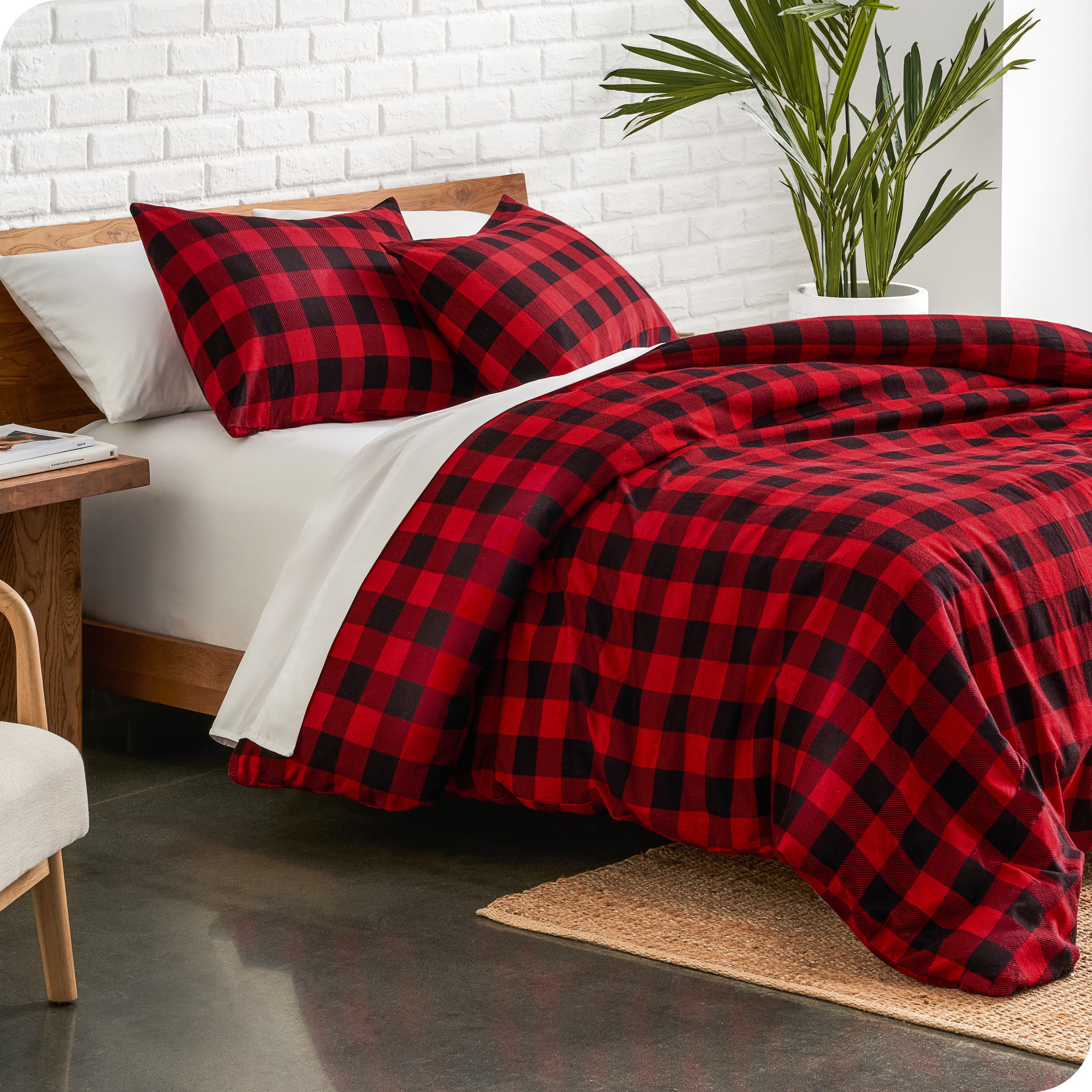 Cotton Flannel Duvet Cover & Sham Set