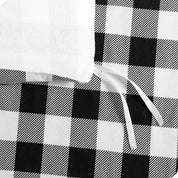 Black and white checkered duvet cover ties