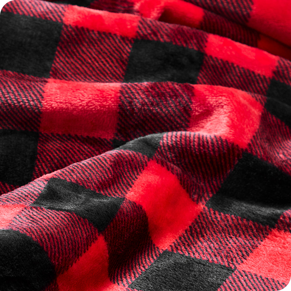 Close-up of red and black checkered fabric