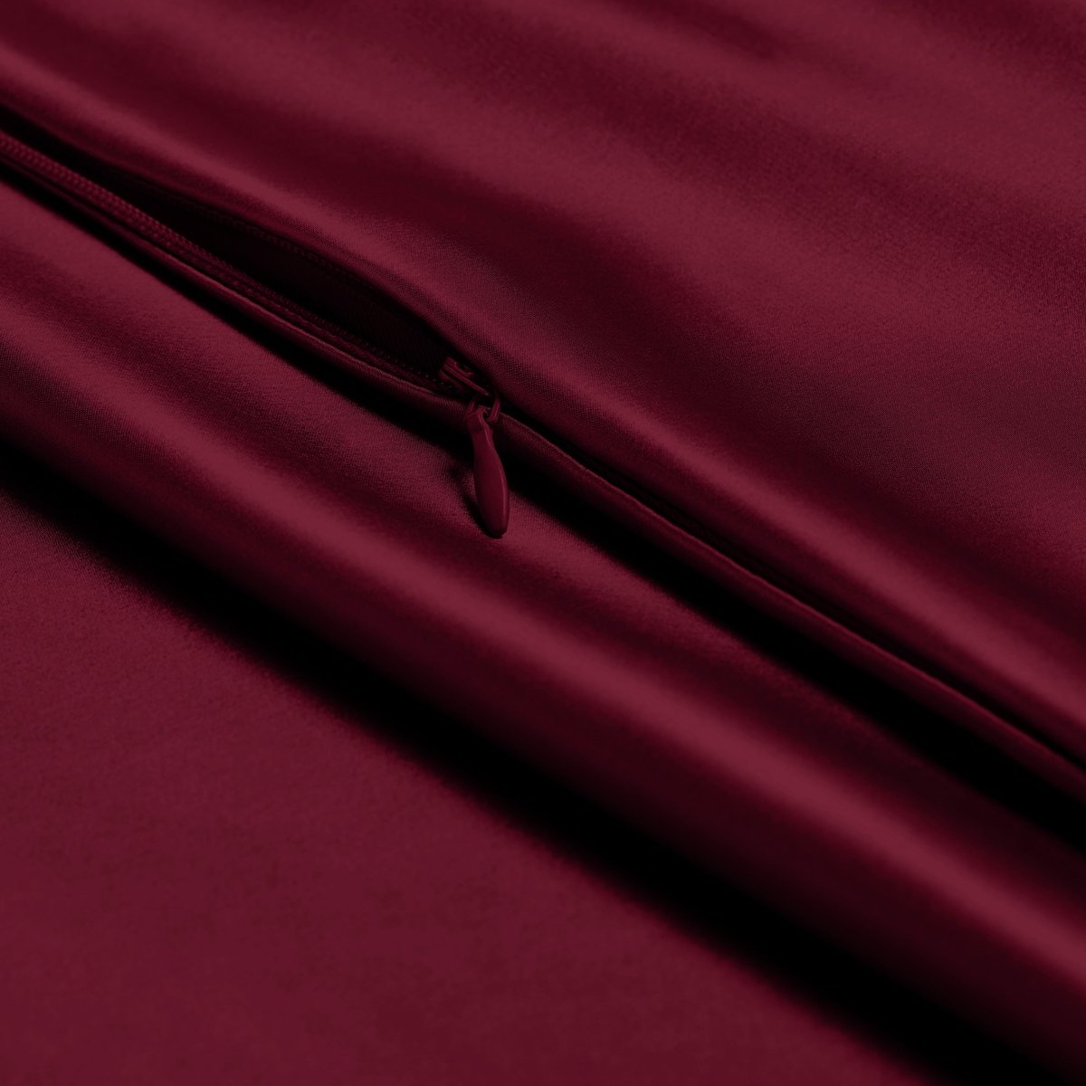 Close-up of pillowcase with zipper closure