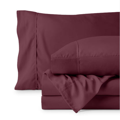 Sheet set folded on a white background
