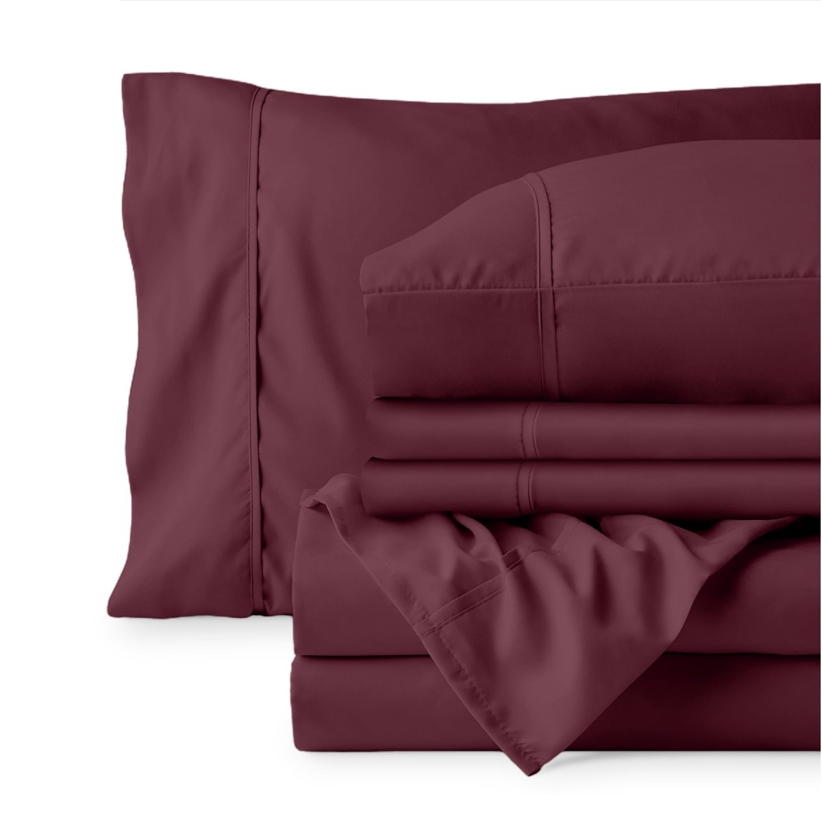 Sheet set folded on a white background