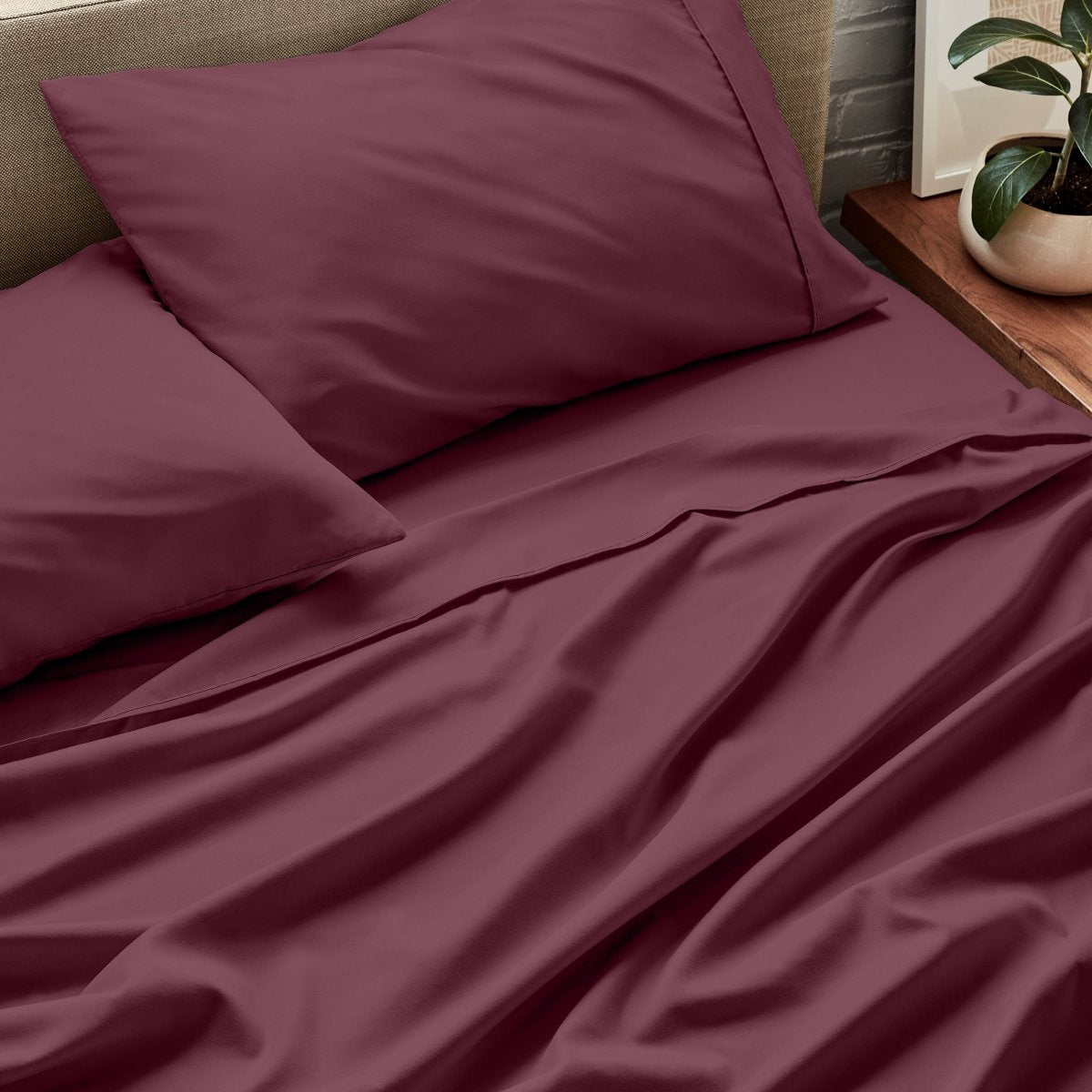 Close up of ultra-soft sheets on a bed