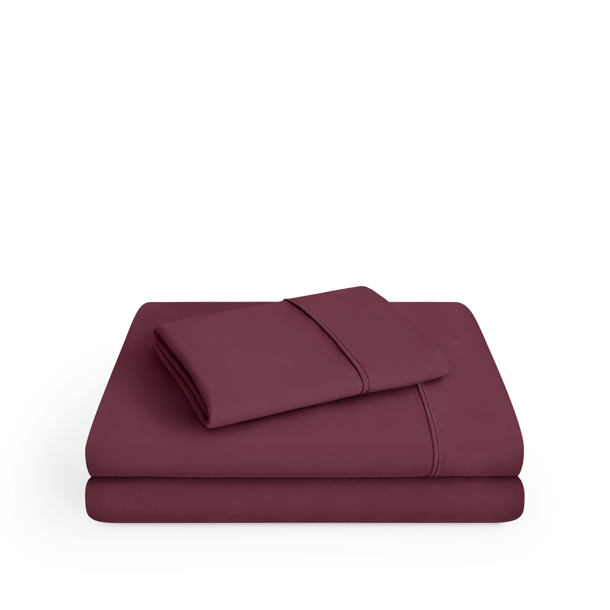 Microfiber sheet set folded and stacked