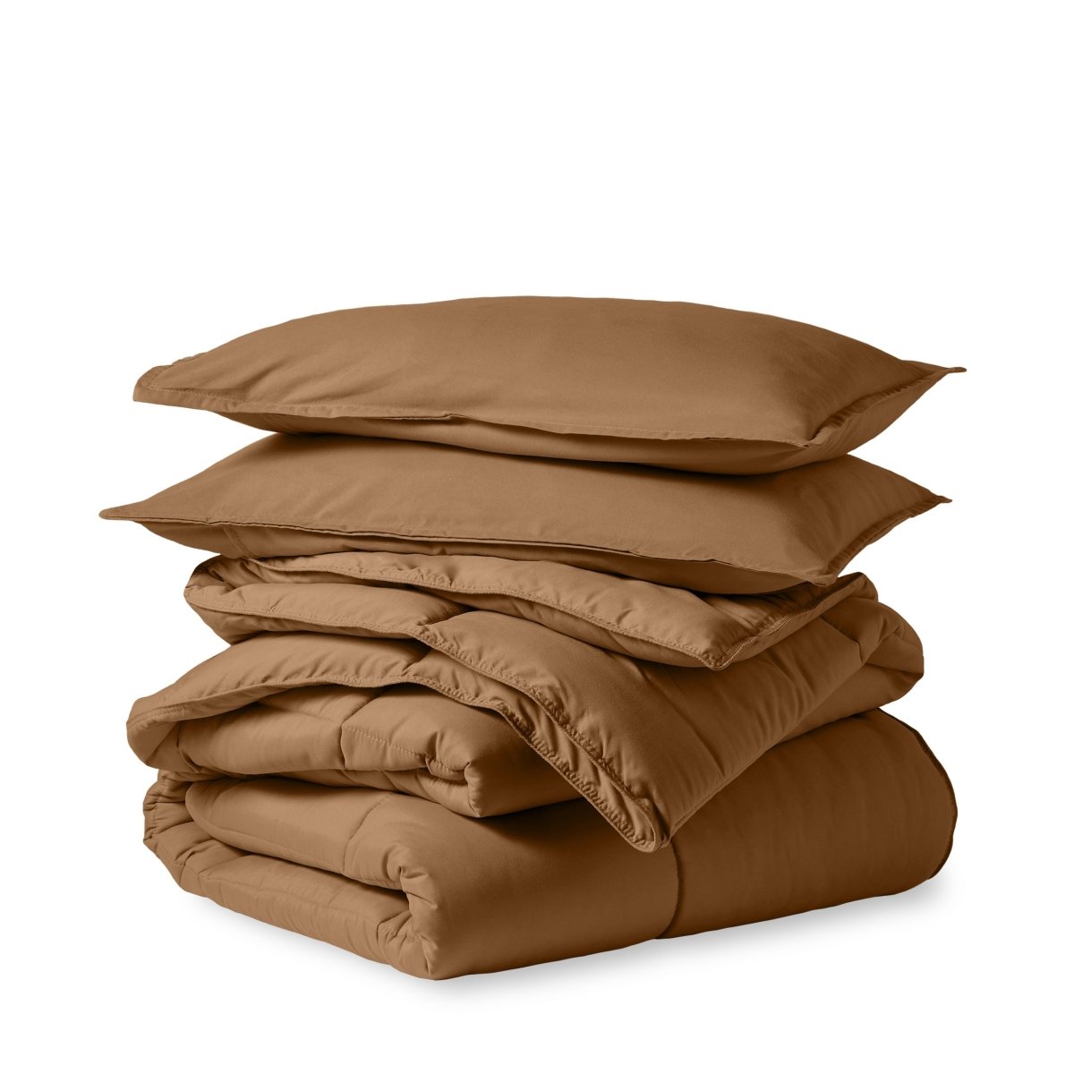 A down alternative comforter folded neatly