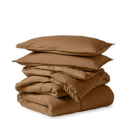 A down alternative comforter folded neatly