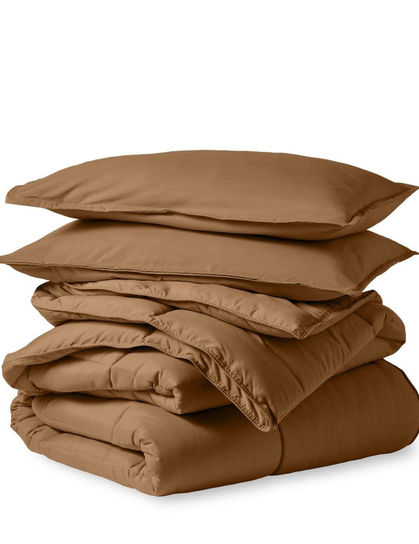 A down alternative comforter folded neatly