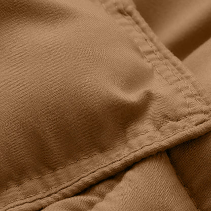 Close-up of comforter fabric with stitching detail