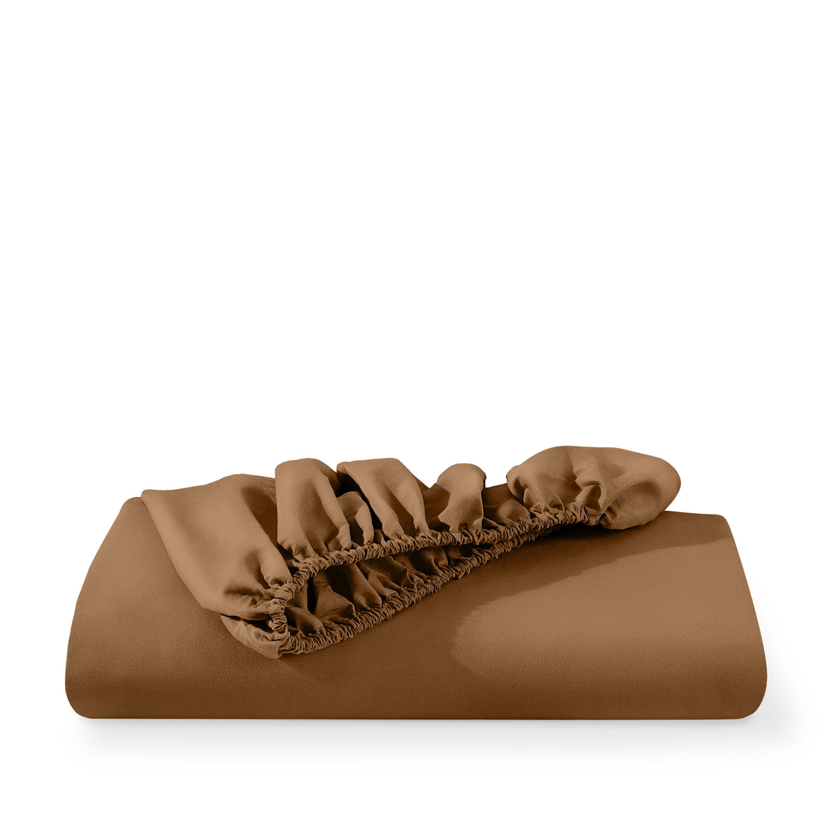 Microfiber fitted sheet folded with a white background
