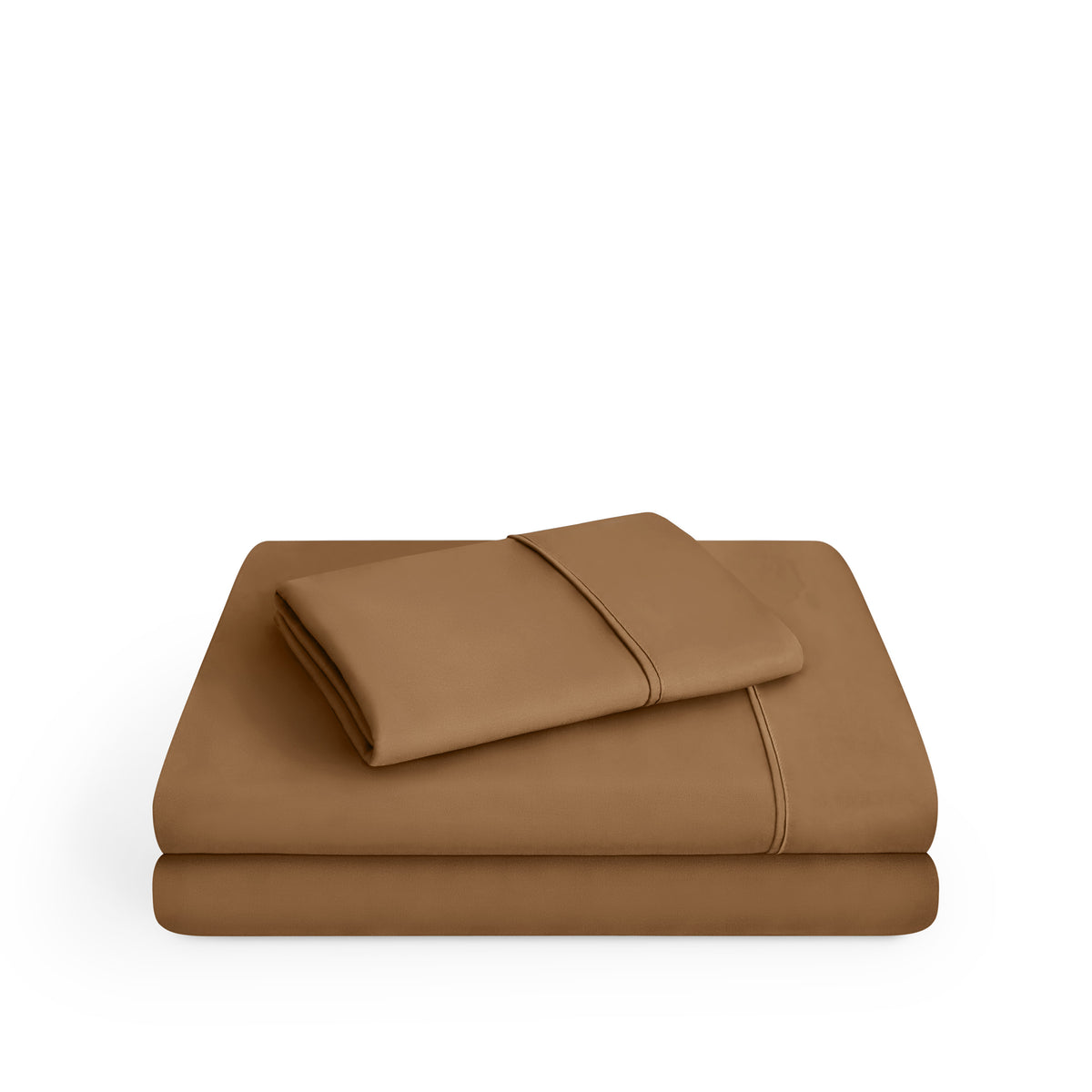 Microfiber sheet set folded and stacked