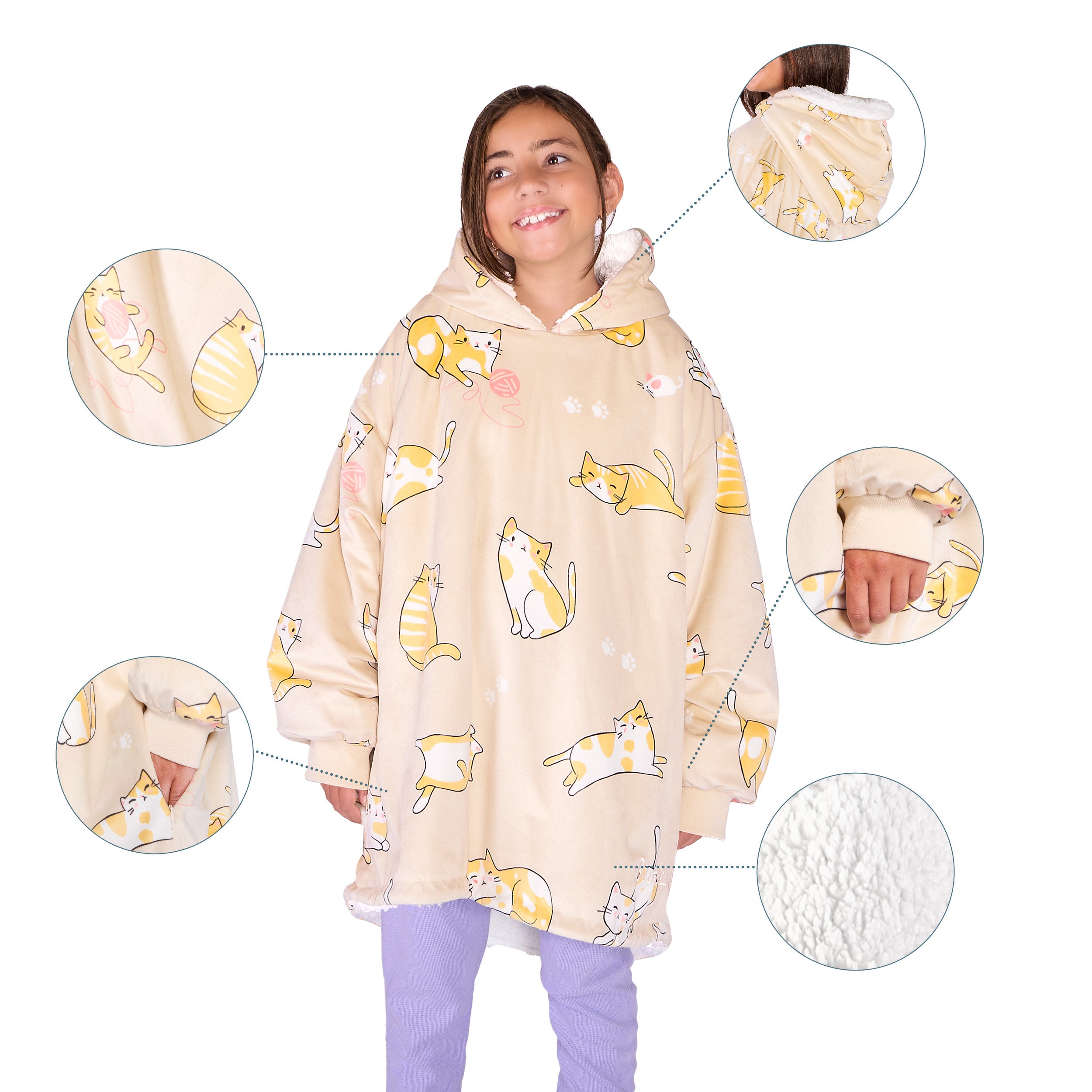 Person wearing a Bare Homey with close-up inserts on a white background