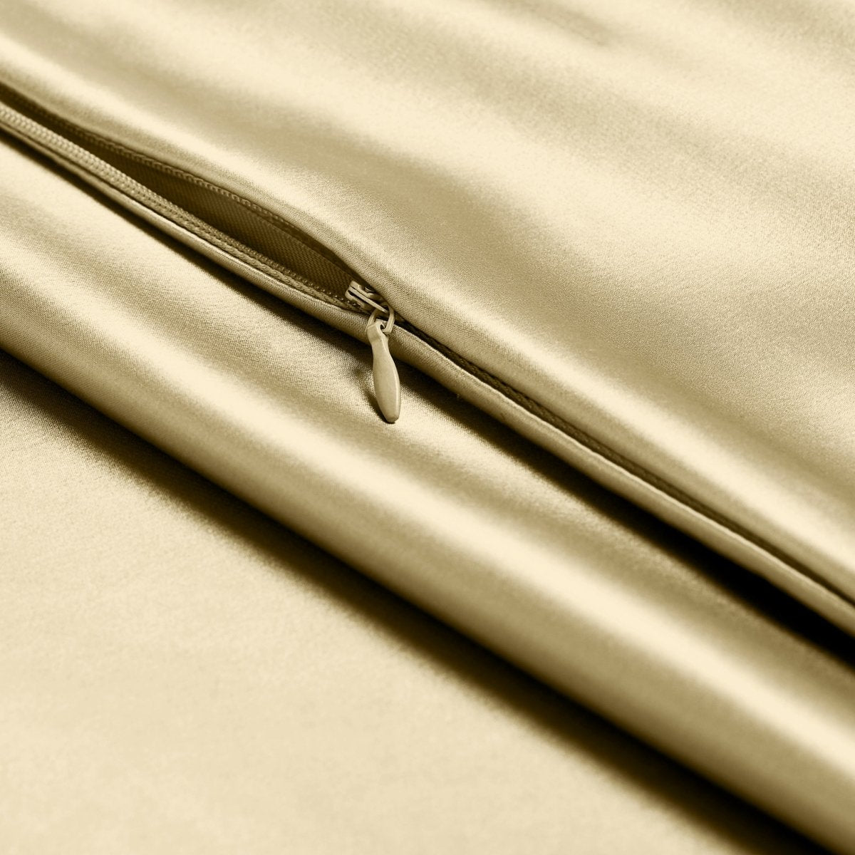 Close-up of pillowcase with zipper closure