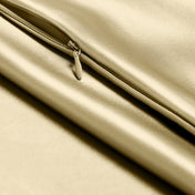 Close-up of poly satin pillowcase with a zipper
