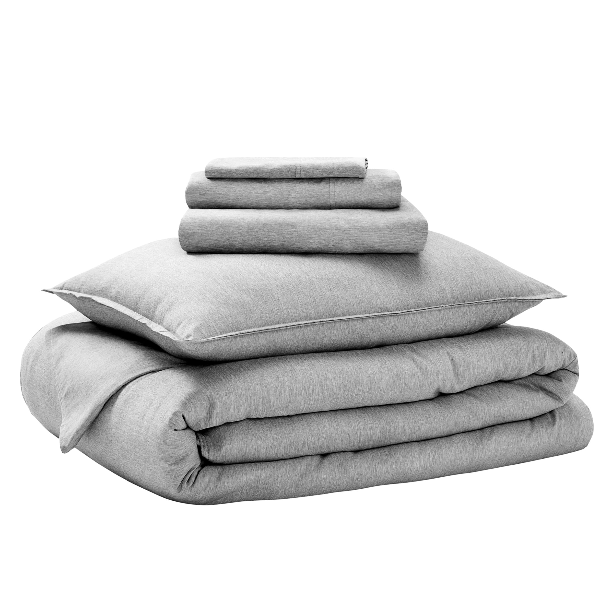 Bedding set folded on a white background