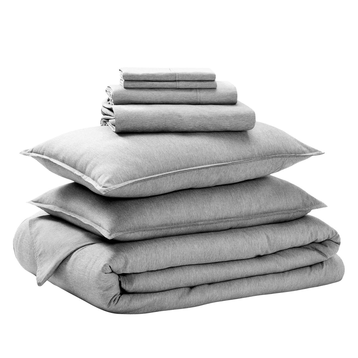 Bedding set folded on a white background