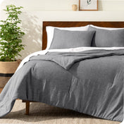 Microfiber comforter set on a bed