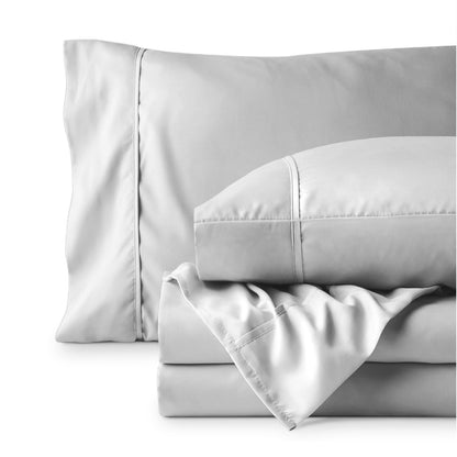 Sheet set folded on a white background