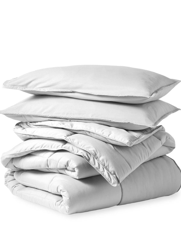 A down alternative comforter folded neatly