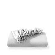 A fitted sheet folded neatly with the all around elastic showing