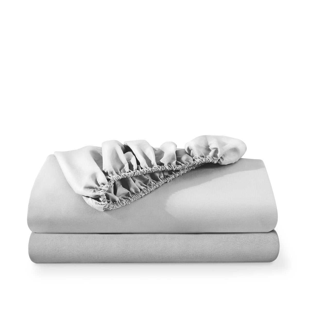 2 ultra soft fitted sheets folded and stacked