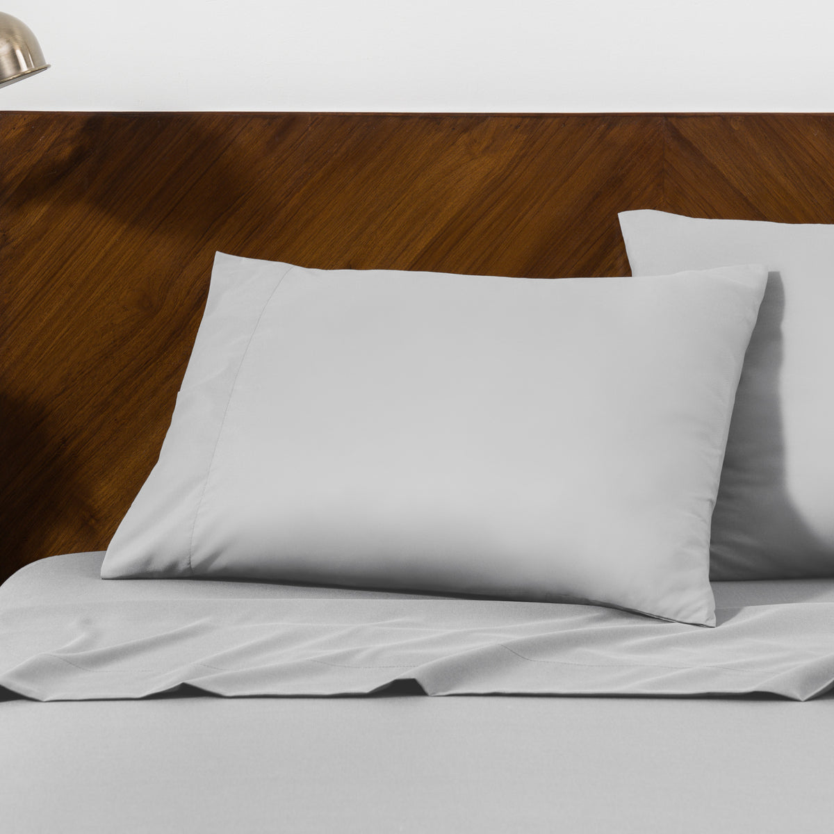 Close up of pillowcases on a bed