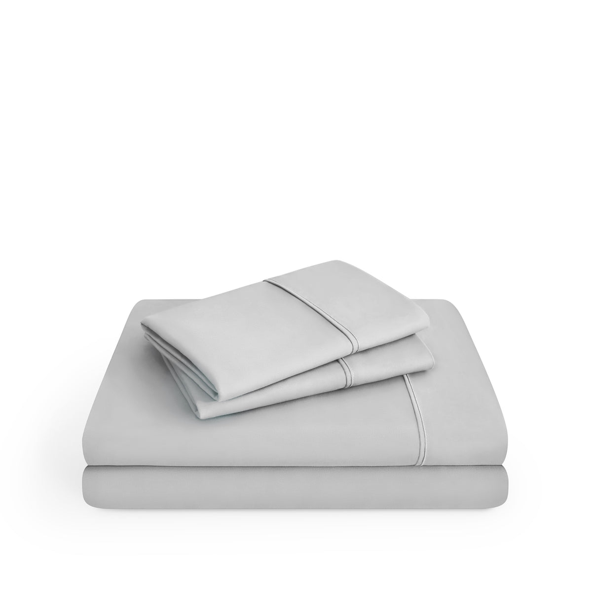 Microfiber sheet set folded and stacked